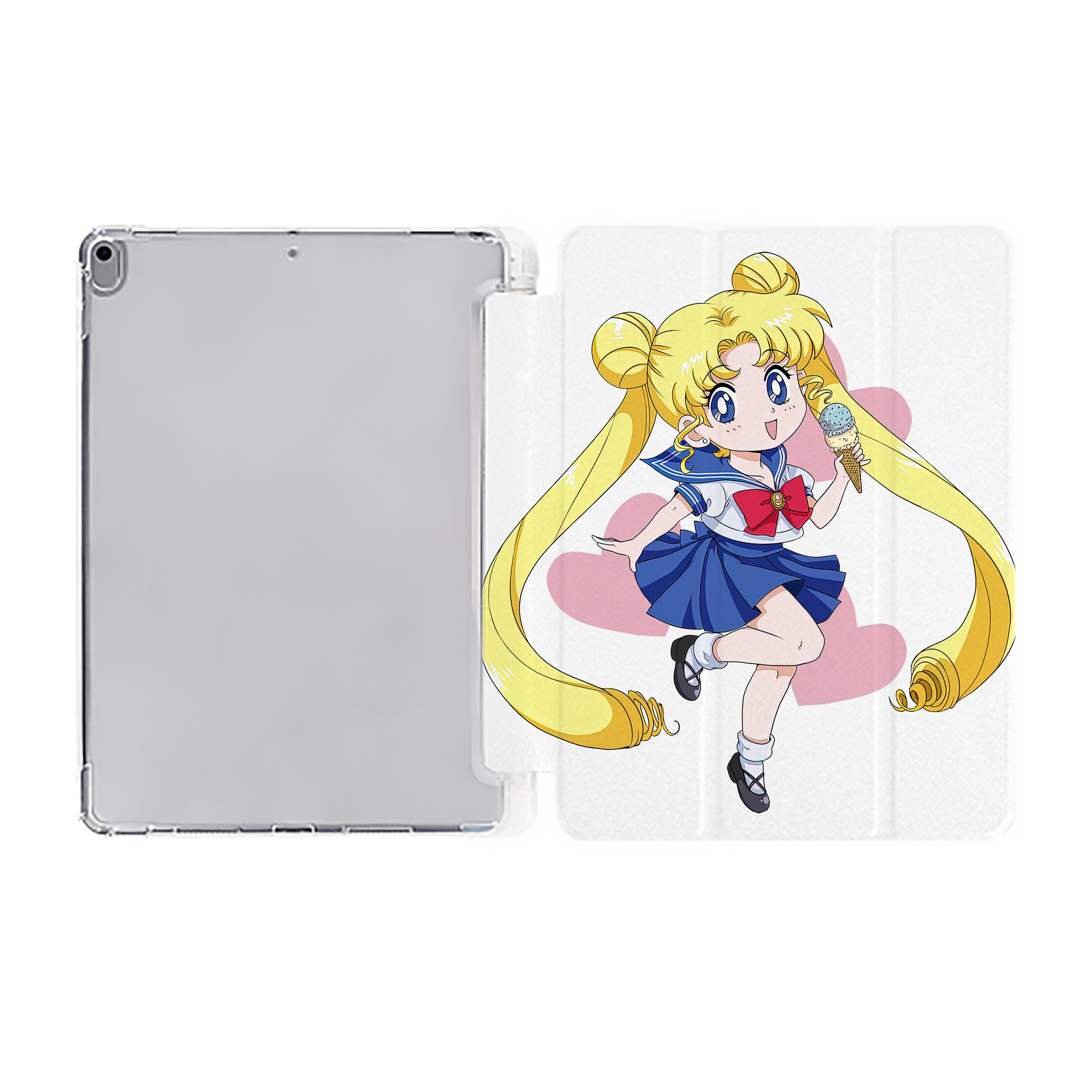 （画像用） 美少女戦士セーラームーン 愛野 美奈子 あいの みなこ Sailor Moon Aino Minako IPad ケース ペン収納付き 三つ折りスタンド PUレザー×シリコン 対応機種9.5/10.5/10.9インチ